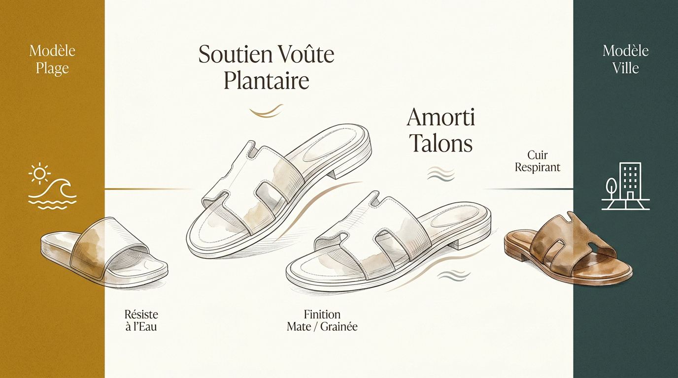 Paire de claquettes confortables et élégantes pour l'été
