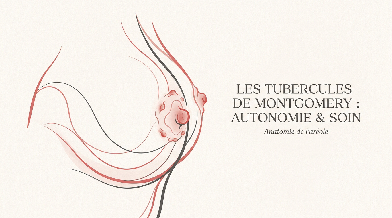 Illustration anatomique des tubercules de Montgomery sur l'aréole mammaire