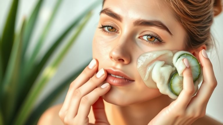 application de gel d aloe vera sur le visage
