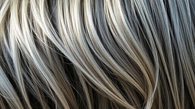 balayage m ches grises argent es sur chevelure nat