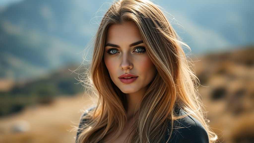 femme avec une coupe middle part aux cheveux longs