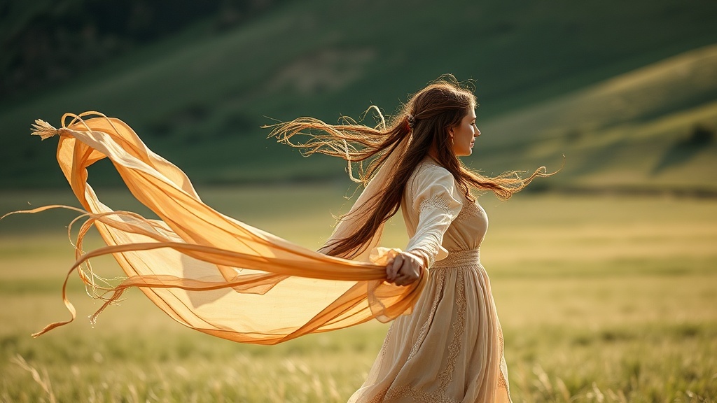 femme avec une frange longue rideau