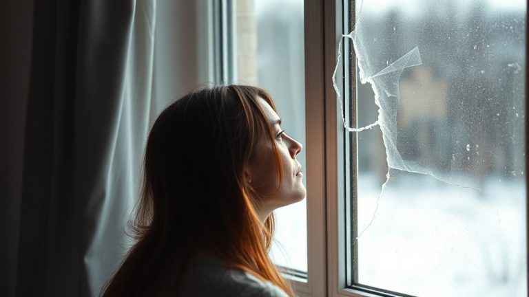 femme m lancolique regardant par une fen tre apr s