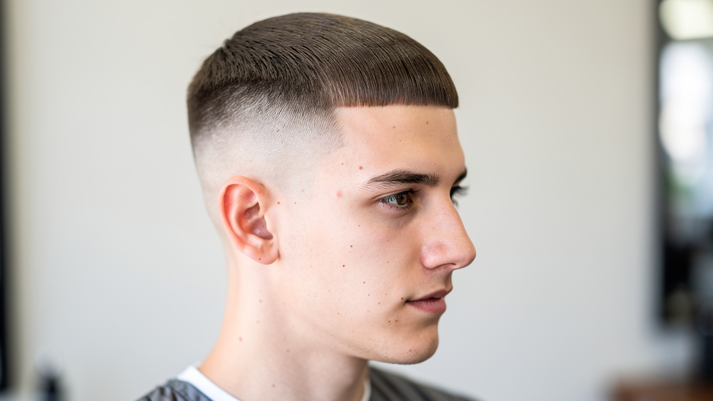 french crop classique avec mid fade sur cheveux ra
