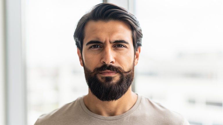 homme arborant une barbe italienne soign e