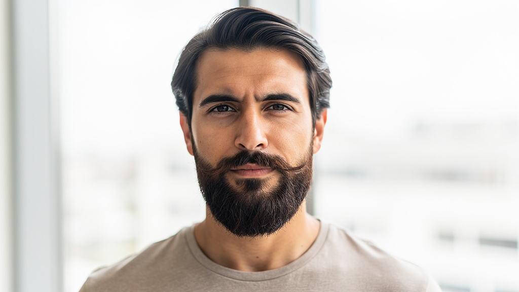 homme arborant une barbe italienne soign e