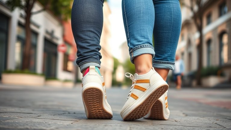 paire de baskets confortables port es en ville