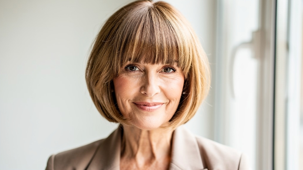 Quelle coupe de cheveux pour une femme de 60 ans avec une frange ?