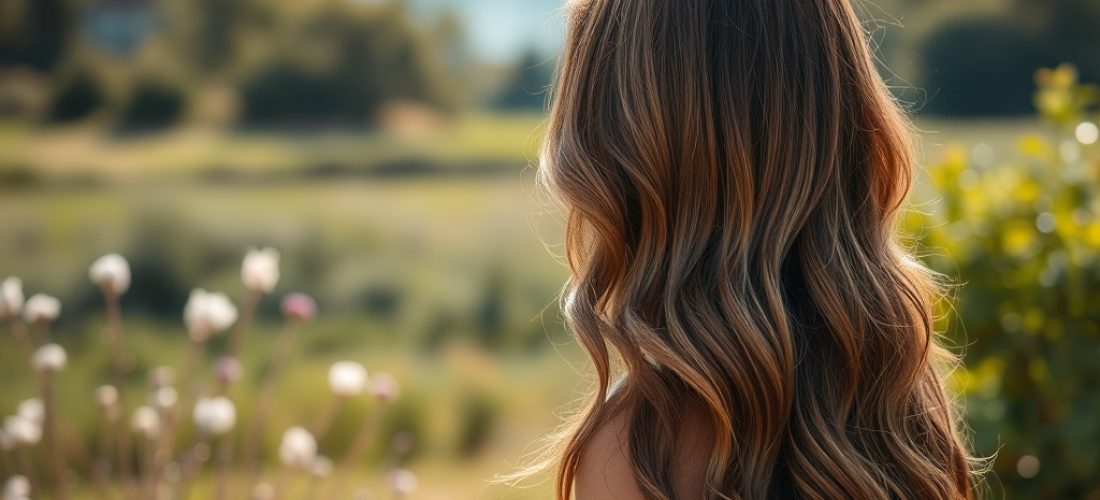 balayage brun caramel sur cheveux longs
