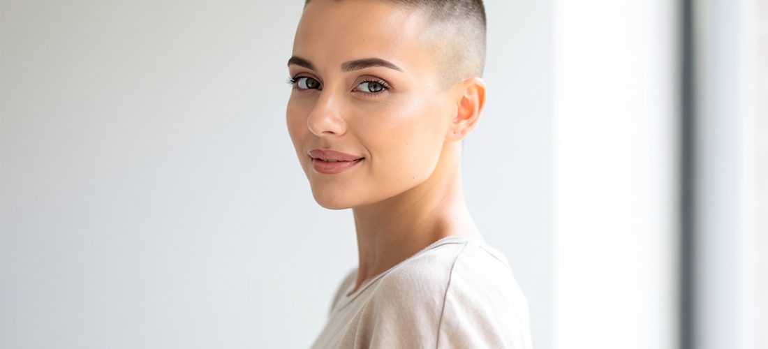 femme arborant un buzz cut soign et assum