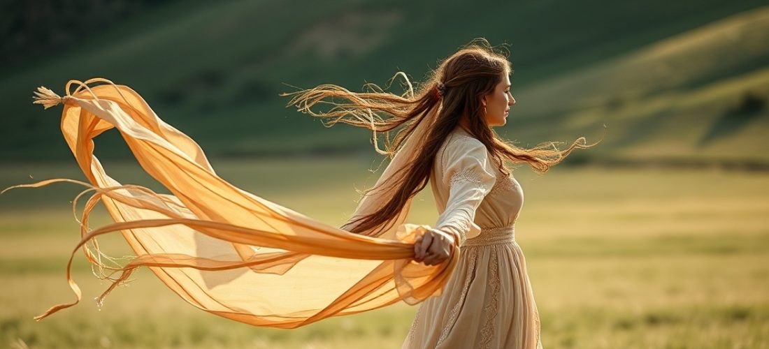 femme avec une frange longue rideau