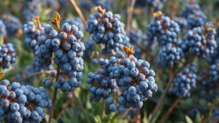 grappes de myrtilles sauvages bleues maturit