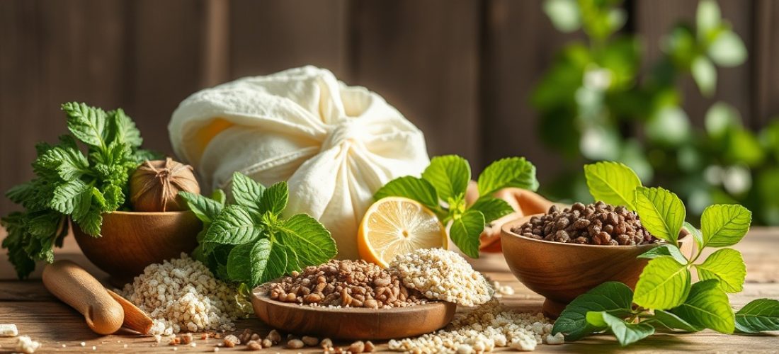 ingr dients naturels anti frisottis sur une table